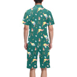 Kangaroo leaves pattern Men's V-Neck Short Pajama Set