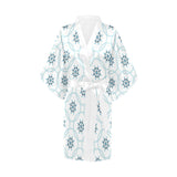 nautical steering wheel chain Women's Short Kimono Robe