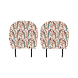Peacock tropical flower pattern Car Headrest Cover