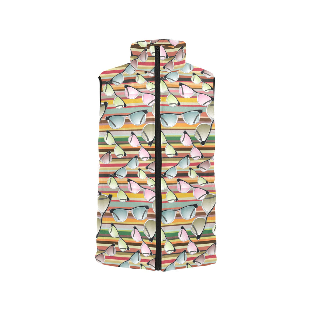 Sun Glasses Pattern Print Design 02 Women's Padded Vest