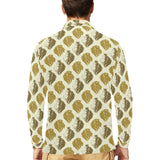 Lion Pattern Print Design 02 Men's Long Sleeve Polo Shirt