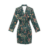 Snake forest pattern Women's Long Sleeve Belted Night Robe
