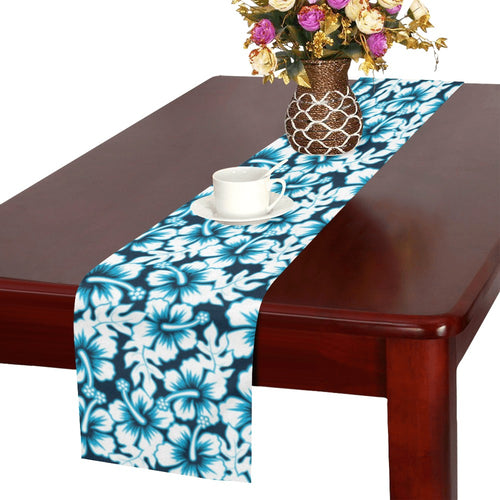 Hibiscus Pattern Print Design 04 Table Runner