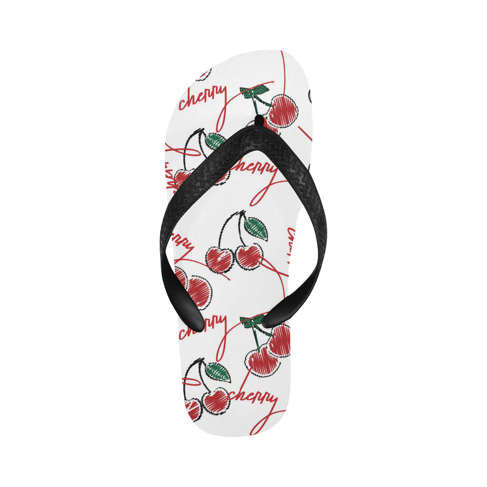 Hand drawn cherry pattern Unisex Flip Flops