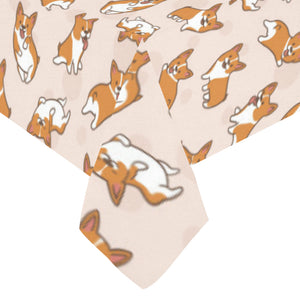 Cute Corgis Pattern pink background Tablecloth