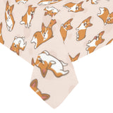 Cute Corgis Pattern pink background Tablecloth