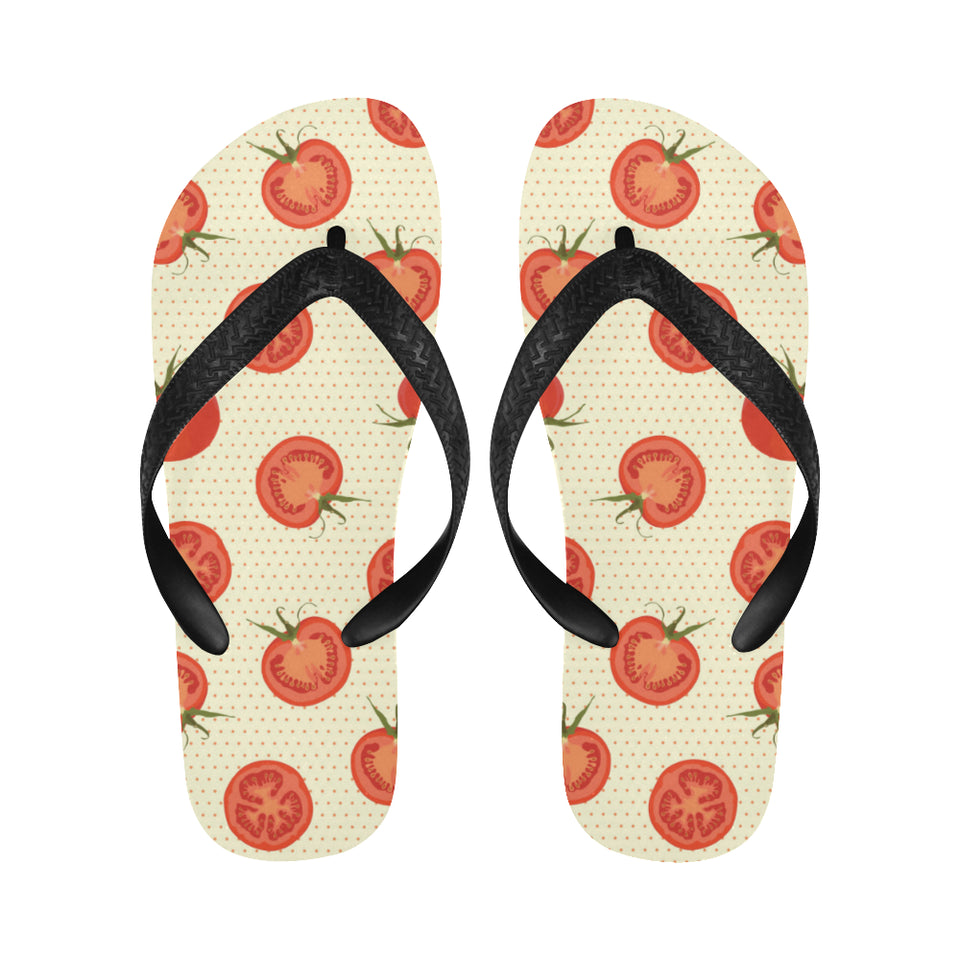 Tomato dot background Unisex Flip Flops