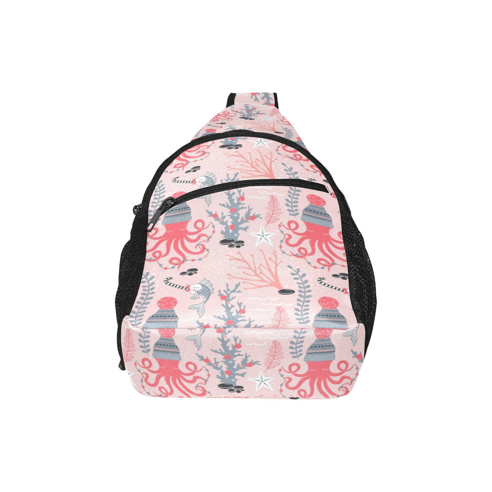 Octopus winter hat garland Fish candy Seaweed Cora All Over Print Chest Bag