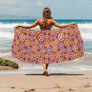 Gear Pattern Print Design 04 Beach Towel