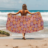Gear Pattern Print Design 04 Beach Towel