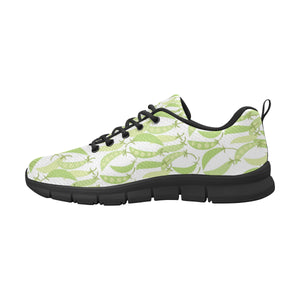 Green Peas Pattern Print Design 03 Men's Breathable Sneakers ( Model 055)