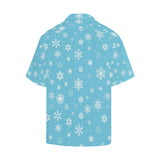 Snowflake pattern blue background Men's All Over Print Hawaiian Shirt