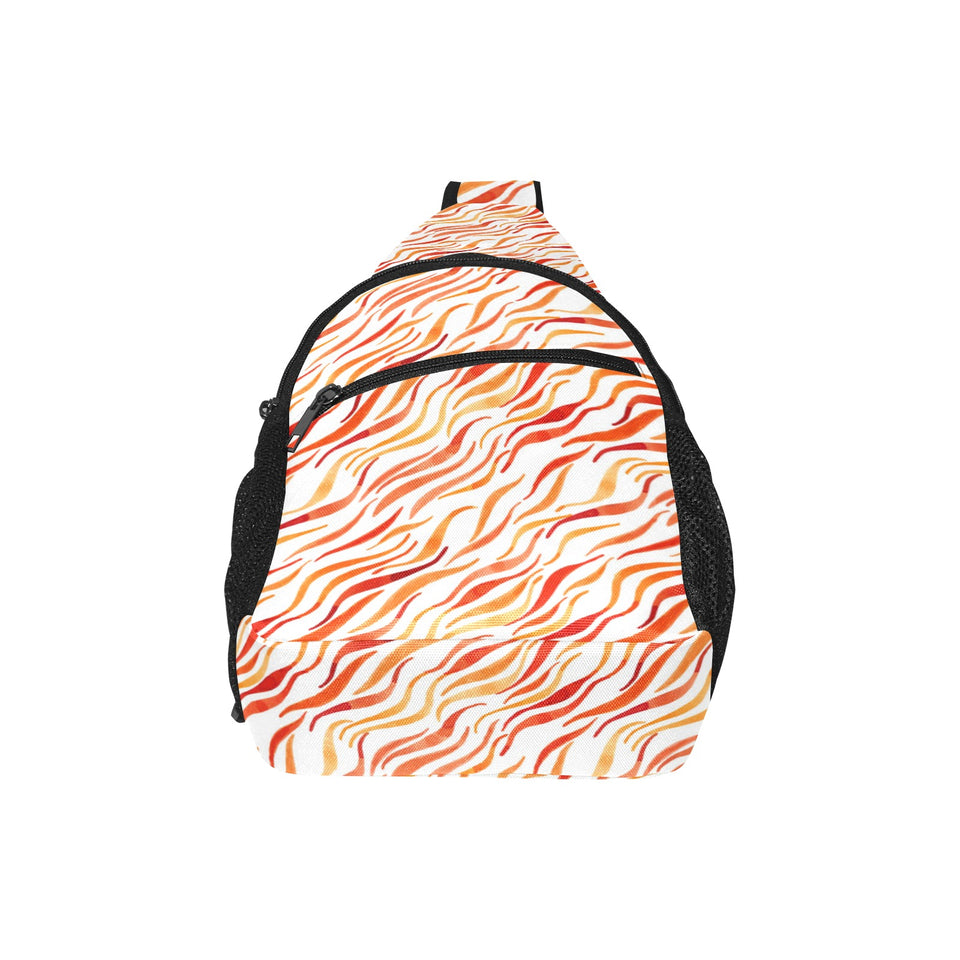 Fire flame watercolor pattern All Over Print Chest Bag