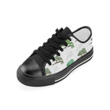 Chameleon lizard pattern Kids' Boys' Girls' Low Top Canvas Shoes Black