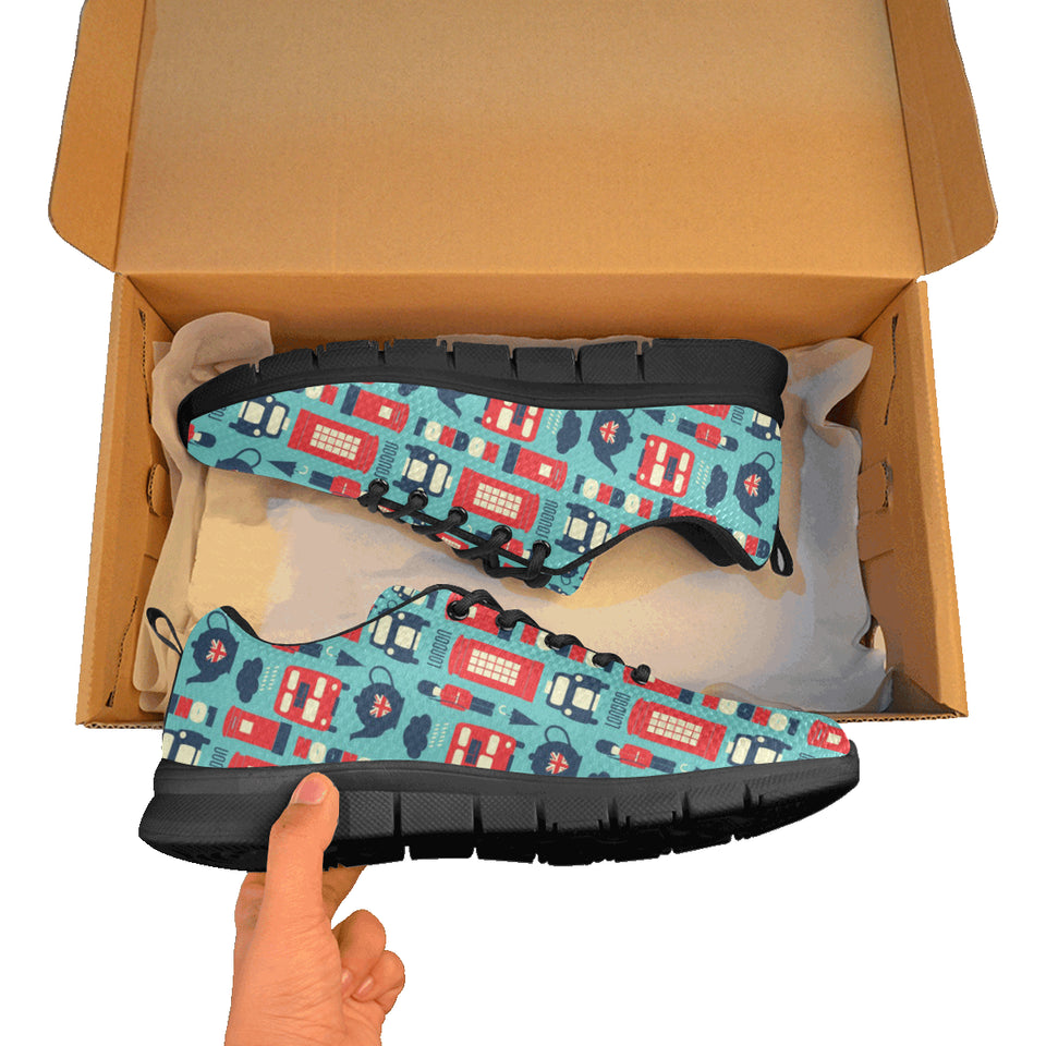 British Pattern Print Design 04 Men's Breathable Sneakers ( Model 055)