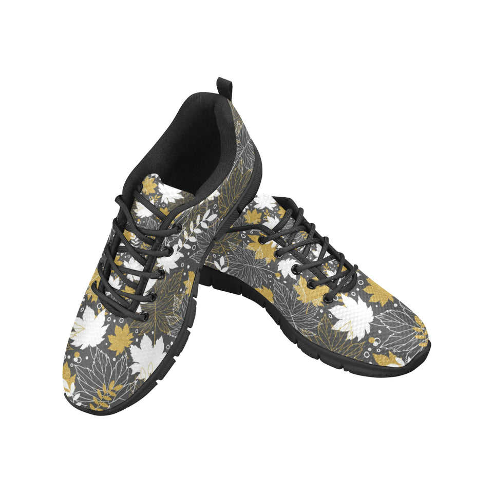 Beautiful gold autumn maple leaf pattern Men's Sneaker Shoes