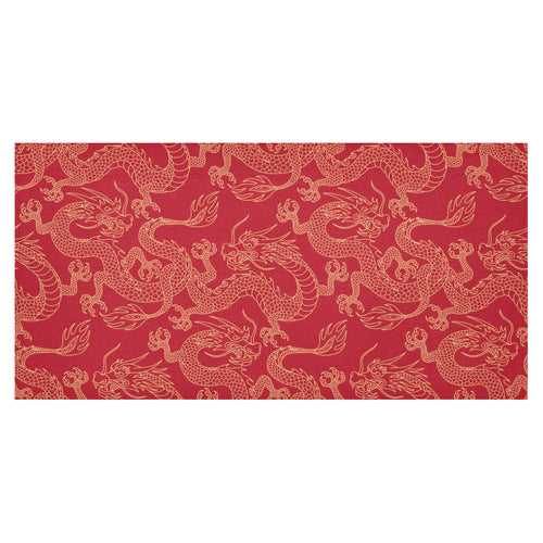 Gold dragons red background Tablecloth