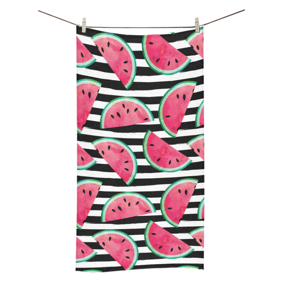 Watercolor paint textured watermelon pieces Bath Towel