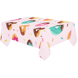Donut pattern glaze pink background Tablecloth