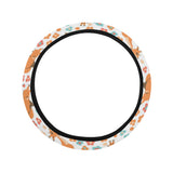 Squirrel Pattern Print Design 05 Car Steering Wheel Cover