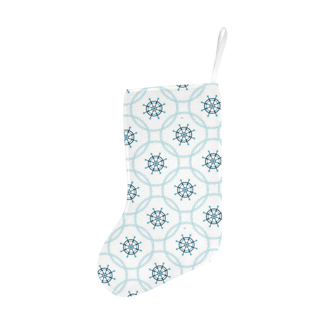 nautical steering wheel chain Christmas Stocking