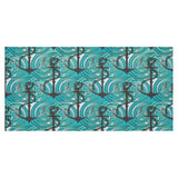 Anchor nautical green background Tablecloth