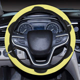 Cute ninja yellow background Car Steering Wheel Cover