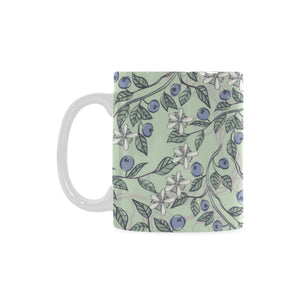 hand drawn blueberry pattern Classical White Mug (Fulfilled In US)