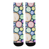 Colorful clock background Crew Socks