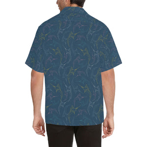 Swordfish Pattern Print Design 02 Men's All Over Print Hawaiian Shirt (Model T58)