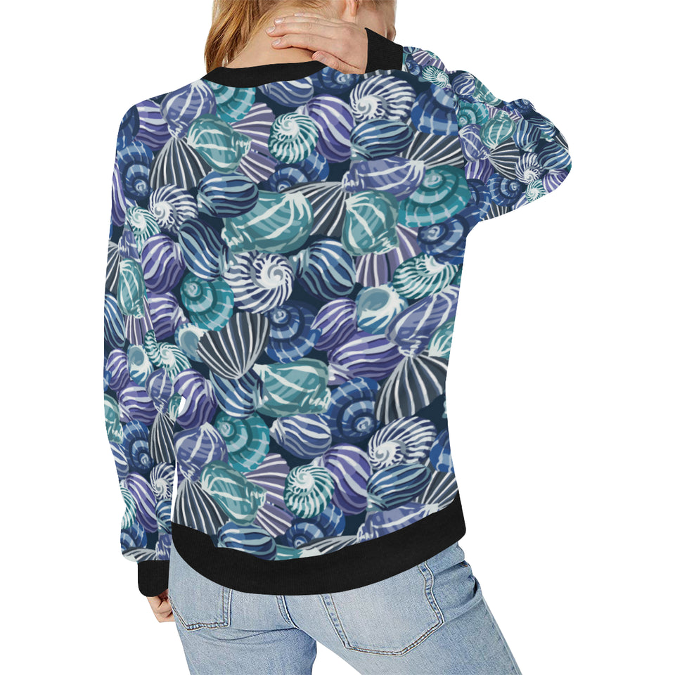 Shell design pattern Women's Crew Neck Sweatshirt