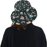 Cute sloths sleeping christmas ball santa hat patt Unisex Bucket Hat