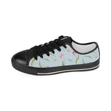 Watercolor Tulips pattern Kids' Boys' Girls' Low Top Canvas Shoes Black