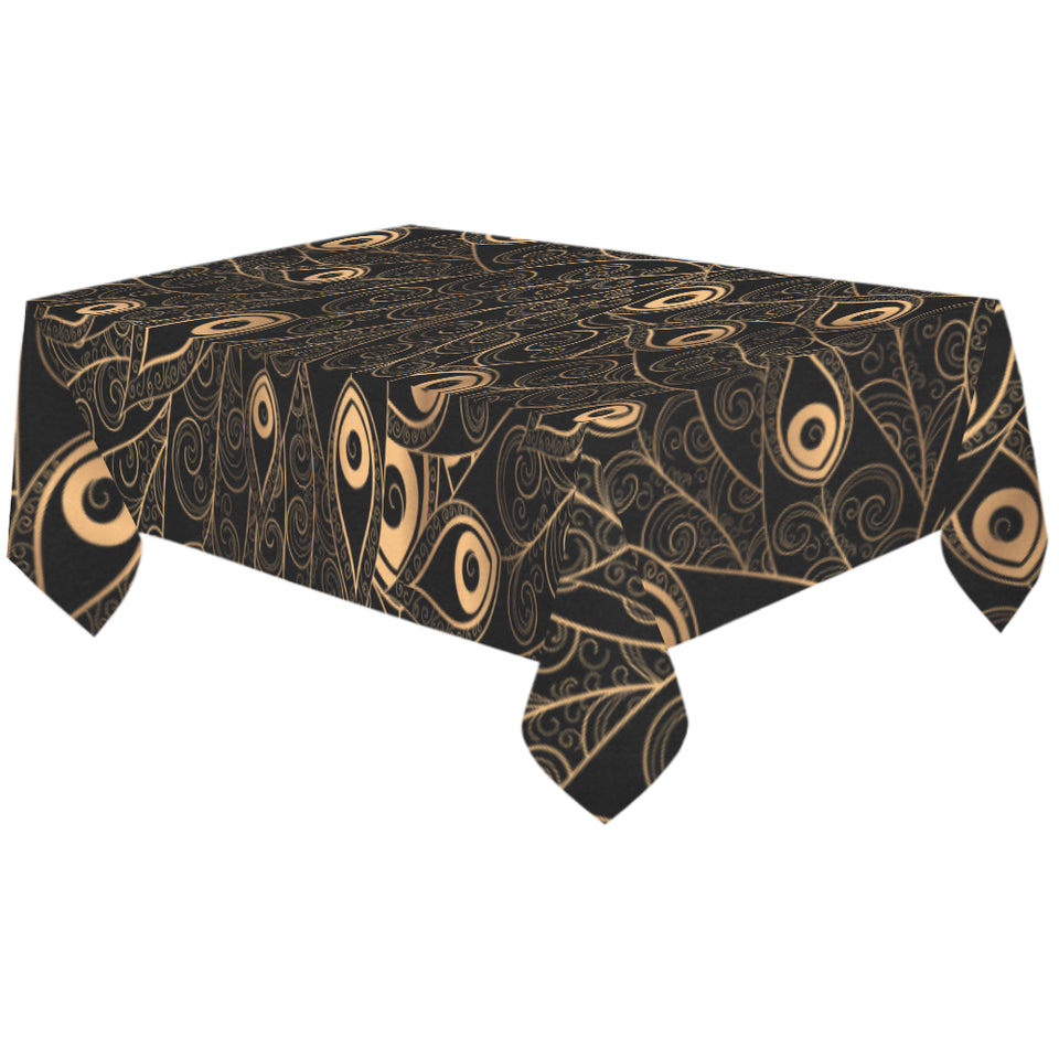 Gold peacock feather pattern Tablecloth