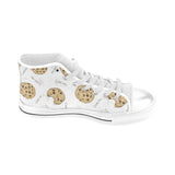 Sketch style cookie pattern Men's High Top Canvas Shoes White