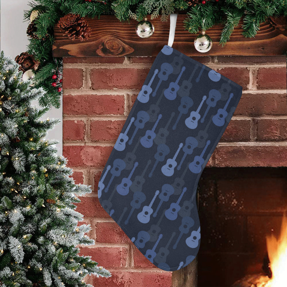 Blue Theme guitar pattern Christmas Stocking