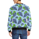 Watercolor grape pattern Men's Crew Neck Sweatshirt