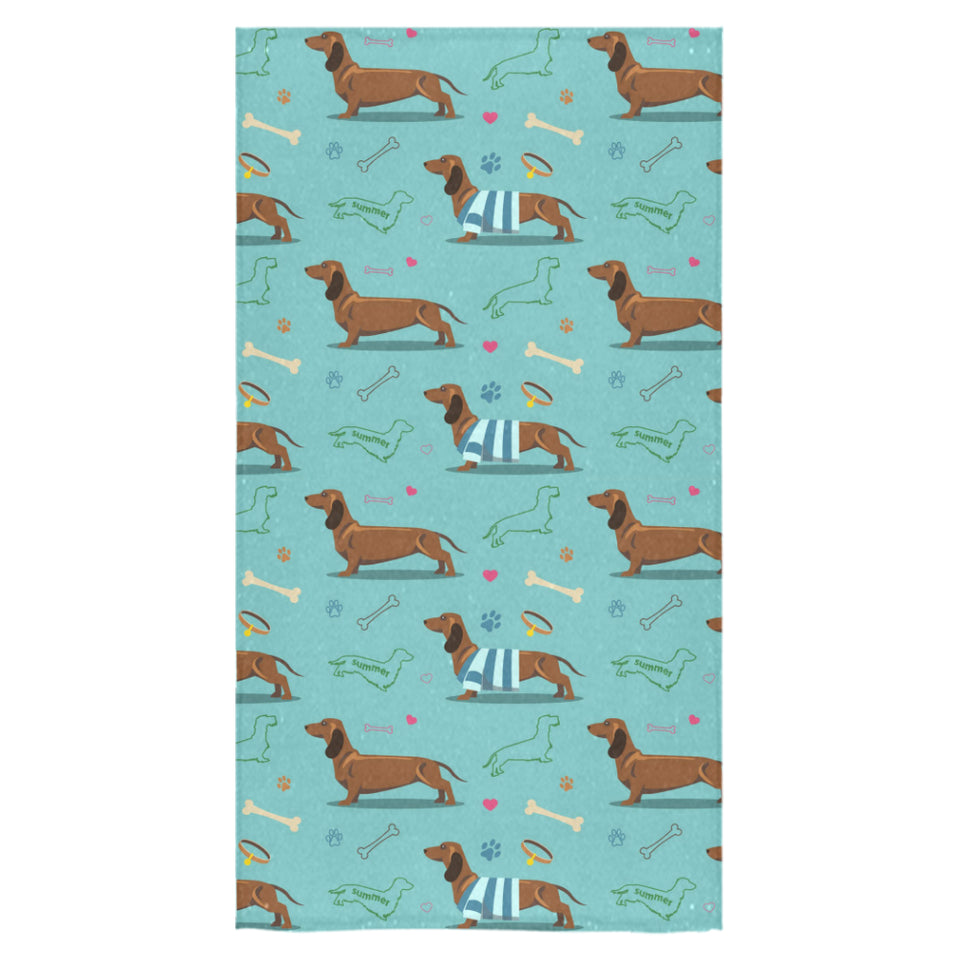 Dachshund decorative background Bath Towel