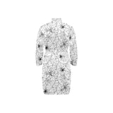 Spider web cobweb pattern Men's Long Sleeve Belted Night Robe