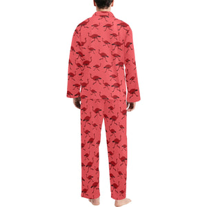 Ostrich Pattern Print Design 03 Men's Long Pajama Set
