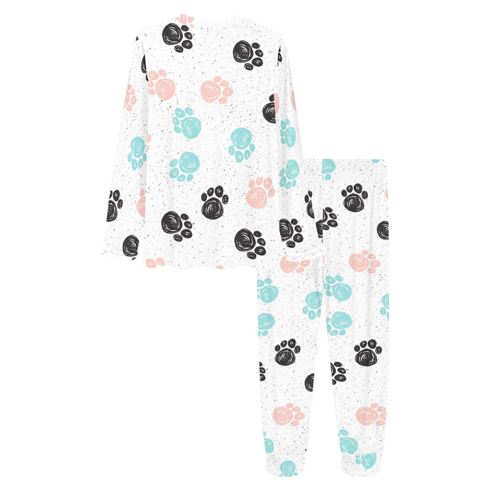 Dog Paws Pattern Print Design 04 Women's All Over Print Pajama Set