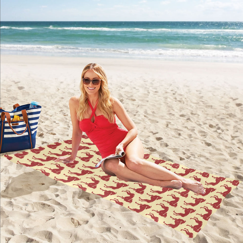 Greyhound Pattern Print Design 04 Beach Towel