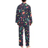 colorful space pattern planet star Men's Long Pajama Set