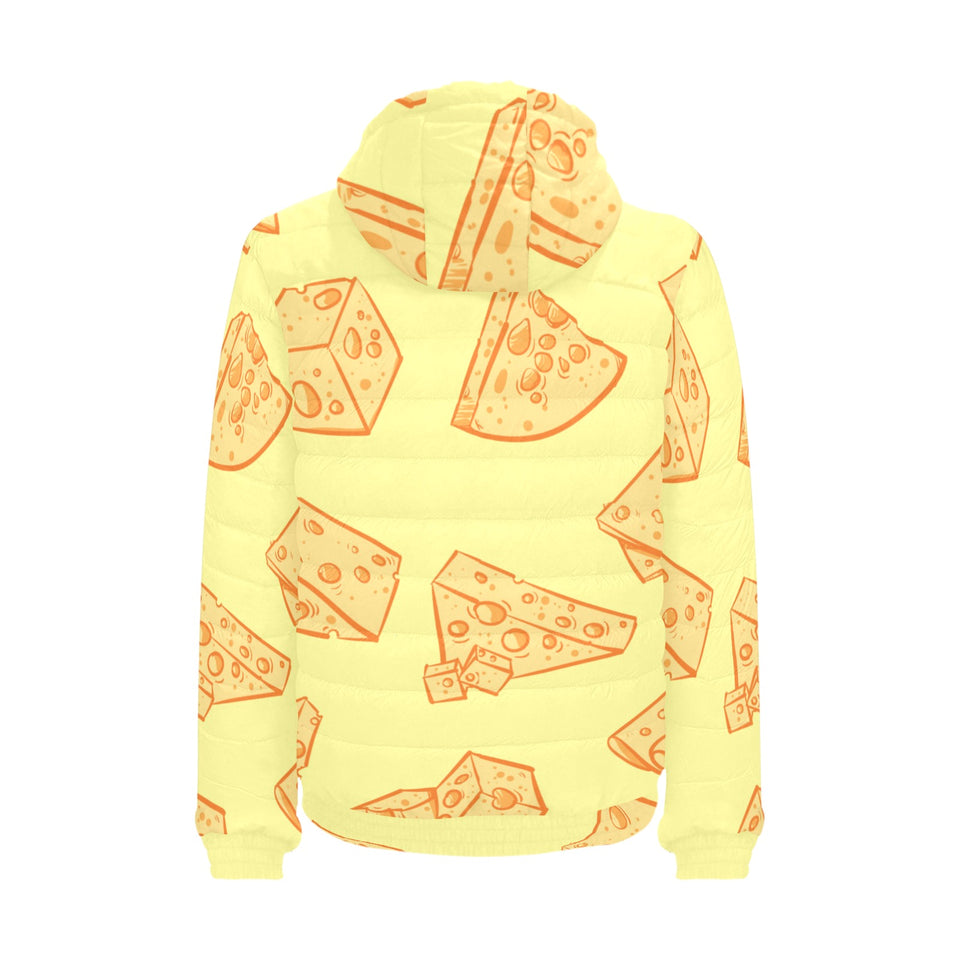 Cheese design pattern Men's Padded Hooded Jacket