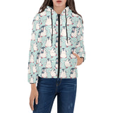 Cute Penguin pattern Women's Padded Hooded Jacket