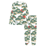 Bonsai red sun japanese pattern Women's All Over Print Pajama Set