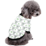 Hand drawn Koala leaves pattern All Over Print Pet Dog Round Neck Fuzzy Shirt