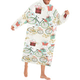 Bicycle Pattern Print Design 05 Blanket Robe with Sleeves