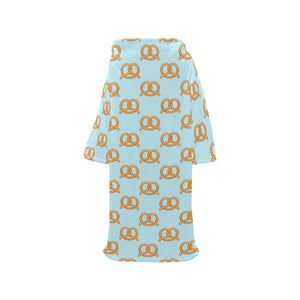 Pretzels Pattern Print Design 03 Blanket Robe with Sleeves