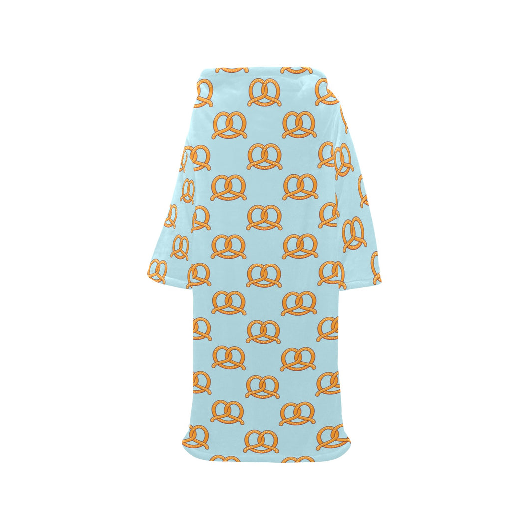 Pretzels Pattern Print Design 03 Blanket Robe with Sleeves